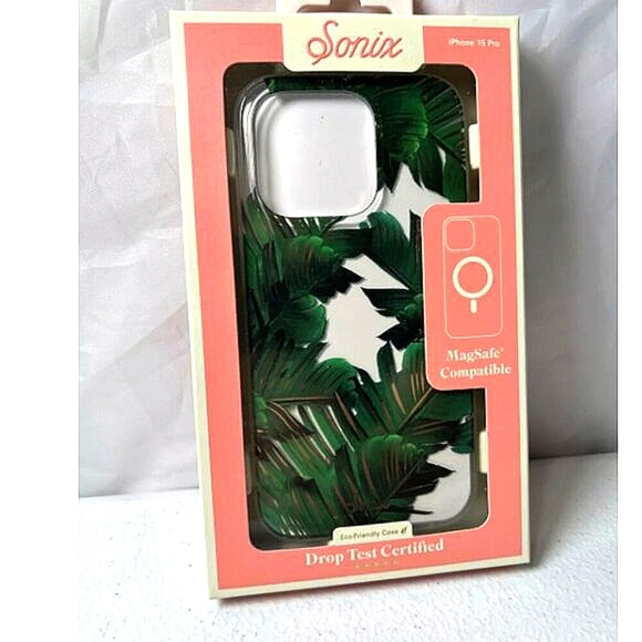 Sonix iPhone 15 Pro Case MagSafe Compatible Tropical Leaf Design NIB - Picture 2 of 7